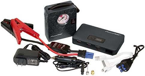 PowerNOW Jump Deluxe 400A Peak, 7500mAh Portable Car Jump Starter External Battery Power Bank with Air Compressor and LED Flashlight