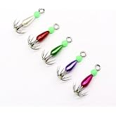 KTGCOZS Pack of 5 Mini Squid Bait Pesca Glow Jig Hooks Metal Shrimp Sinker Luminous Leurre 8 Needles Cuttlefish Fishing Lure Hook Bait Fishhook