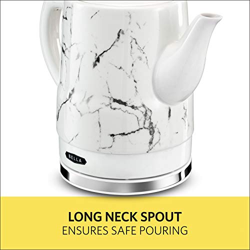 BELLA 1.5 Liter Electric Ceramic Tea Kettle with Boil Dry Protection