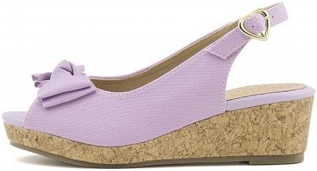 Amazon ベティキッズ Betty Kids 女の子 キッズ 子供靴 サンダル 痛くない ウェッジソール 歩きやすい バックストラップ リボン付き おしゃれ 美脚 カジュアル デイリー パープル 24 0cm サンダル