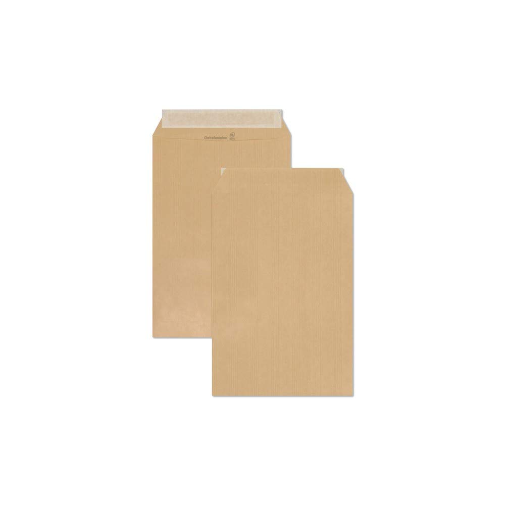 Clairefontaine 7731C - Box of 500 Kraft Adour Brown Envelopes - Size: B6-120x176 mm - Self-Adhesive - 90g/m² - Correspondence - Manufactured in France