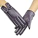 D.King Winter Leather Gloves for Women, Touchscreen Texting Warm Driving Gloves