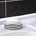 Harbour Housewares 3 Piece Bathroom Accessory Set - Soap Pump Dispenser & Dish & Toothbrush Tumbler - Black Stripe
