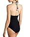 Mitang Women's One Piece Floral Lace Halter Monokini Black