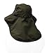Sun Blocker Outdoor Sun Protection Fishing Cap with Neck Flap, Wide Brim Sun Hat for Travel Camping Hiking Hunting Boating Safari Cap with Adjustable Drawstring, Forest Green