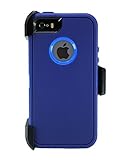 WallSkiN Turtle Series Cases for iPhone 5/5S/5SE (Only) Full Body Protection with Kickstand & Holster - Midnight (Navy Blue/Blue)