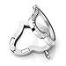 PiercingJ Round Heart Stainless Steel Locket Floating Charm Pendant Necklace - 21.5