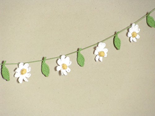 3D Crochet Daisy Garland, Baby Shower Decor