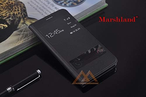 Marshland Designer 4 Corner Protection PU Leather Flip Cover for Samsung Galaxy C7 Pro (Black)