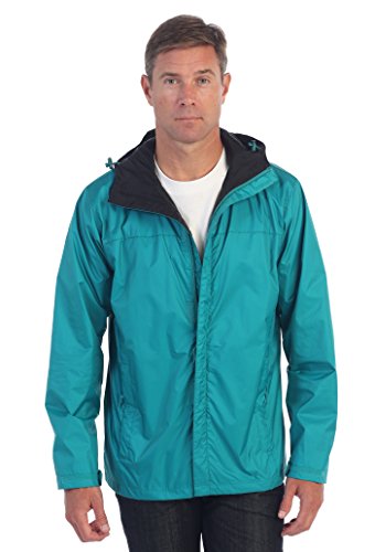 Gioberti Men's Waterproof Rain Jacket, Green, S - Thumbnail 7