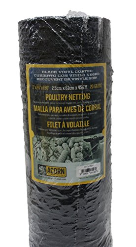 Acorn International PNVC124150 Vinyl Coated Poultry Netting, 1" x 24" x 150'