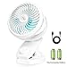 Stroller Fan Clip On Desk Fan 4400mAh Rechargeable Battery Operated USB Portable Personal Fan for Baby Stroller,Office,Home,Travel,Camping(White)