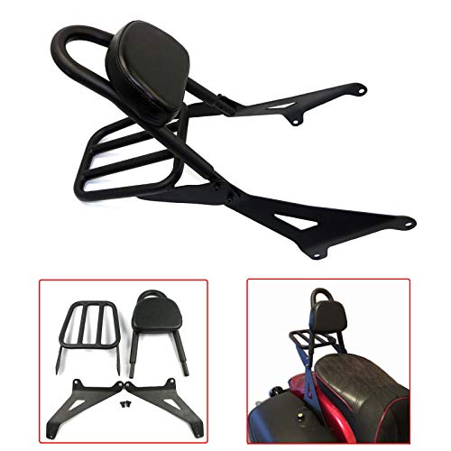 Black Detachable Backrest Sissy Bar with Luggage Rack For Yamaha XVS1300