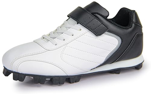 Sooneeya Kids Baseball Cleats - Youth Rubber Molded Softball Cleat - Boys Girls Low Top Athletic Shoes