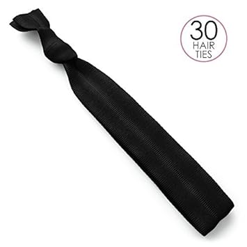 No Tangle No Crease 30 Ribbon Hair Ties Black Amazon In Beauty