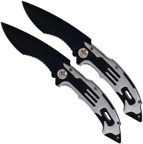 Whetstone Cutlery 2 Piece Set of Matrix Pocket Knives with Black Blades