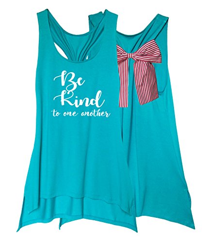 TeeMixed Women's Flowy Tank Top with Bow on Back- Be Kind to one Another