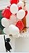 12 Inch White & Red Heart Shape Balloons Helium Balloons 50 Pcs/lot