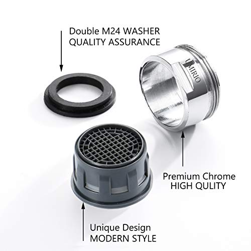 Bathroom Faucet Aerator Replacement High Flow Kitchen Faucet Aerator Attachment Kitchen Sink Faucet Filter Head Dishwasher Faucet Adapter Faucet Screen Replacement Faucet Parts, Standard Size, 3 Pack - Thumbnail 4