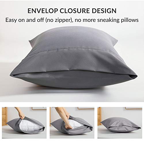 Bedsure Queen Pillowcases Set of 2 Silver Grey Pillow Cases Queen
