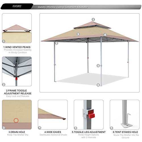 ABCCANOPY Easy Setup 13x13 Canopy Tent 169 sq.ft Sun Shade Pricepulse