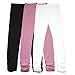 Bienzoe Girls School Yoga Leggings: Kids Cotton Stretch Dance Tights 3Pcs Set