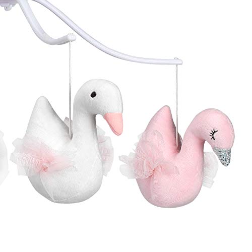 Bedtime Originals Blossom Pink/White Swan Musical Baby Crib Mobile - Thumbnail 2