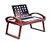 BirdRock Home Wooden Lap Desk Bed Tray | Breakfast Bed Tray with Wide Grip Handles | Folding Legs | Food Drink Snack Serving Bed Tray Table | Antique Walnut (Dark Brown) Finish