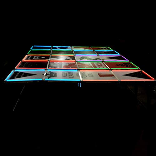 LED Lights Beer Pong Table with Holes for Cups 8' Aluminum Portable Adjustable Folding Indoor Outdoor Tailgate Drinking Party Game Squad Game Play #7 - Thumbnail 5