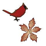 Sizzix Movers & Shapers Magnetic Die Set 2PK - Mini Cardinal & Poinsettia by Tim Holtz