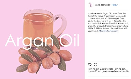 Argan Oil Hair Repair Serum for Dry Dull Damaged Hair, Frizz Control, Nourish, Protect, Promote Shine Gloss Volume & Straigtening with Organic Hibiscus SPF 25 Sun Protection by Sorrel Cosmetics 2 oz