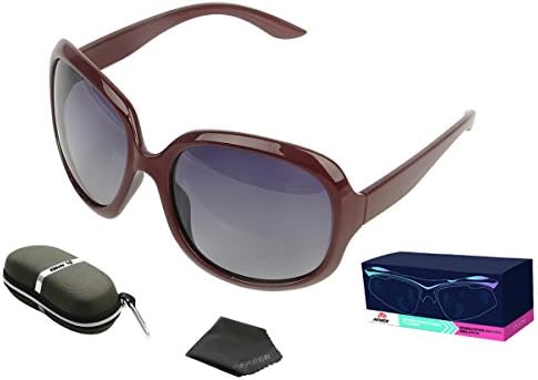 AFARER Oversized Sunglasses for Womens Designer Polarized Sunglasses Fashion Sunglasses UV400 Protection Wine Red