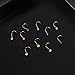 Charisma 10pcs 20G Nose Studs Bone Nose Ring Twist Stainless Steel Crystals Nose Studs Rings Bone Bar Pin Colored Piercing Jewelry, 3.0mm