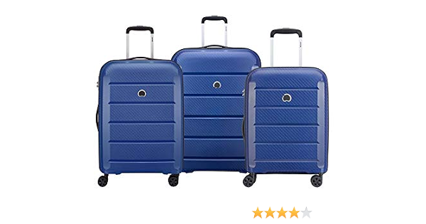 Delsey Paris – Juego de 3 maletas Delsey BINALONG polipropileno con código  TSA Trolley 4 ruedas 55 – 65 – 75 cm ultraligero Azul azul Cabine - Moyenne  - Grande : Amazon.es: Equipaje
