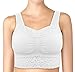 Pretty Seamless 2-Pack Lace Camisole Women’s Seamless Wireless Comfort Layering Bra with Removable Pads (Large, White and Black)