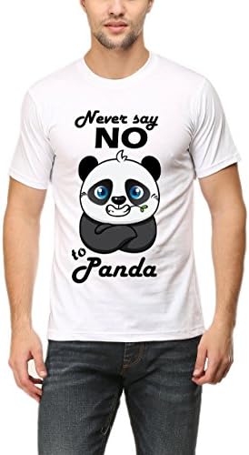 Nalaayak Men's Round Neck Half Sleeve Cotton T-Shirt | Never Say No to Panda