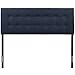 Modway Emily Tufted Button Linen Fabric Upholstered King Headboard in Navy