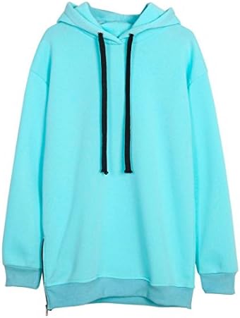 Flingdress Womens Casual Velvet Long Sleeve Loose Hoodie Sweatshirt Jumper Hooded Pullover (Blue, M)