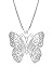 Honolulu Jewelry Company Sterling Silver Combination Filigree & Diamond Cut Butterfly Necklace Pendant with 18