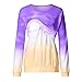 Maternity Nursing Top Shirt,Crytech Fashion Pregnancy Gradient Color Long Sleeve Double Layer Pullover Sweatshirt for Breastfeeding Pregnant Women Trendy Casual Tee Tshirt (X-Large, Purple)thumb 1