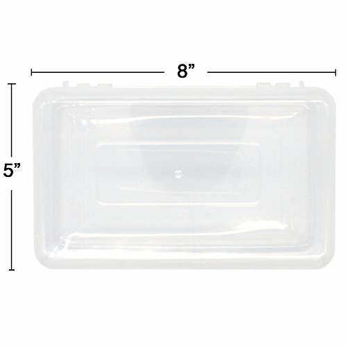 Emraw Organized Pencil Box - Clear Multipurpose Utility Box, Pencil Box for Girls and Boys Pencils Box to Store pens and Pencils, Durable Plastic Box Pencil Box Clear School Art Supplies (3-Pack)