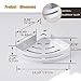 BESy Shower Corner Caddy Bathroom Shower Corner Shelf with Two Hooks, Self Adhesive with Glue or Wall Mount with Screws,Heavy Duty Aluminum 1 tier Storage Shelves Triangle Baskets,Dull Polished Silver