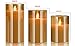 Flameless Candles LED Flickering Fake Candle for Room Decor Home Decorative Battery Operated Remote Control Tan Glass 3 Pack