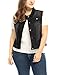 uxcell Denim Vest Top for Women Plus Size Sleeveless Button Down Waistcoat with Two Chest Flap Pockets Jean Jacket Vest 2X Black