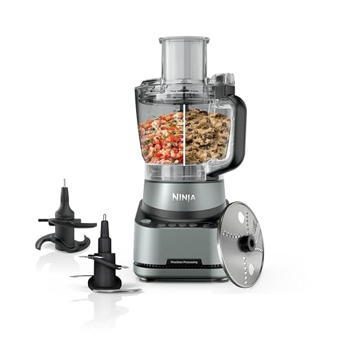 Ninja PrecisionPro Kuechenmaschine, 2,1 l, 4 automatische Voreinstellungen und manuelle Einstellungen, Pizza und Brotteig, Schneiden von Gemuese und mehr, spuelmaschinenfeste Teile, Schwarz