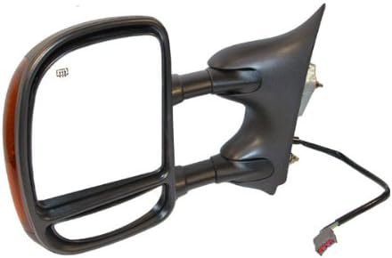2003-2005 Ford Excursion, 2002-2007 Ford F250 & F350 SuperDuty, 2002-2003 Ford F450 & F550 Super Duty F-Series SD Pickup Truck Power With Heat (2-Arms) Telescopic with Amber Turn Signal Light/Lamp Black Textured Folding Telescoping (Twin Post with Dual Glass) Folding (180 Degree Rotation with Outward and Inward Swing) Heated (Rectangular Plug) Rear View Mirror Left Driver Side (2002 02 2003 03 2004 04 2005 05 2006 06 2007 07)