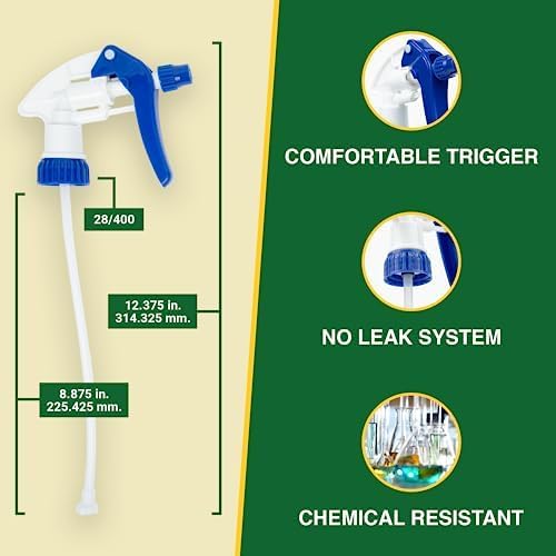 Heavy Duty 32oz Plastic Spray Bottles for Cleaning, Blue 2 Pack photo 6