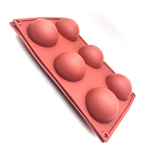 2.6 Inch Large Semi Sphere Silicone Mold,Baking Mold for Making Hot Chocolate Bomb, Cake, Jelly, Dome Mousse, 2 Pack