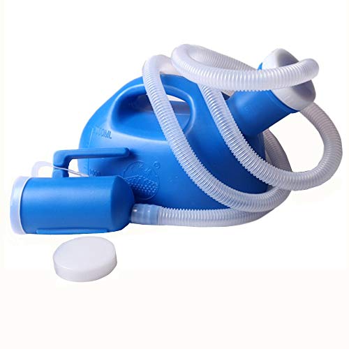 YUMSUM Men's 2000ML Portable Potty Pee Bottle Male Urinal Collector for Hospital Camping Car Travel Toilet Urinal,130 cm Tube (Blue)