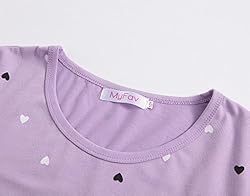 MyFav Girls' Comfy Sleepwear Hearts Shape Pajama